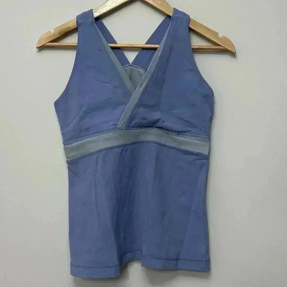 Lululemon  V-Neck Athletic Bra Fitted Tank Top Purple Women's Small - Picture 2 of 13
